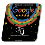 Plaque NFC Google Noire | Collecte Avis Clients Antilles-Guyane